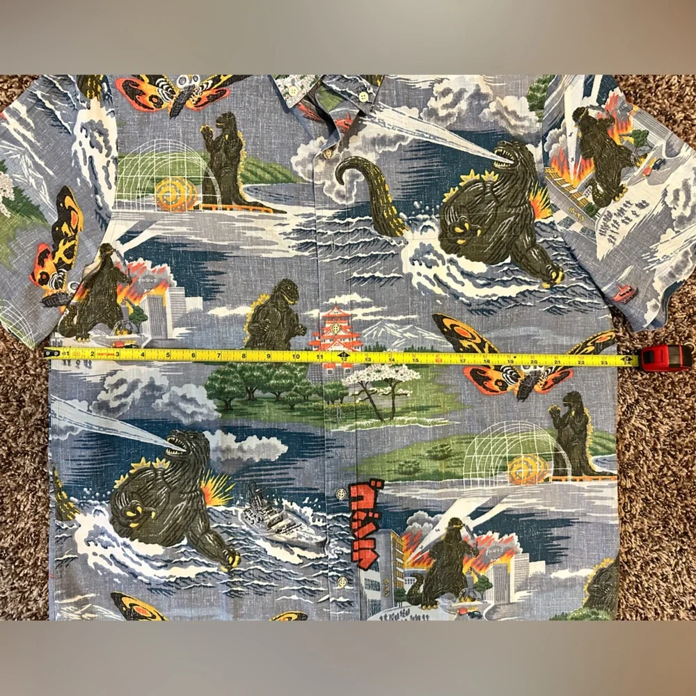 Reyn Spooner Blue Graphic Print Shirt - Picture 3 of 4